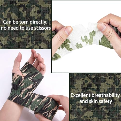 Camouflage Self-Adhesive Tape - 14.76 ft Durable Camo Wrap