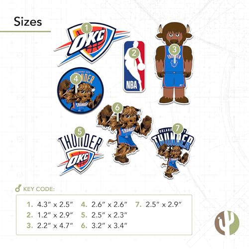 Oklahoma City Thunder Desert Cactus Vinyl Sticker Sheet - Officially Licensed Decals