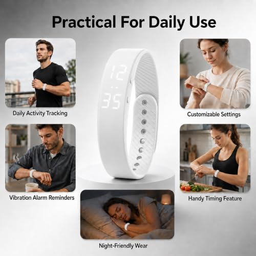 Anwoi Silent Vibrating Alarm Wristband – Rechargeable Activity Tracker