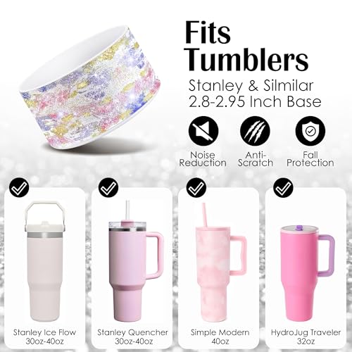 Glitter Silicone Protective Boot for Tumblers - Pink Blue Glitter