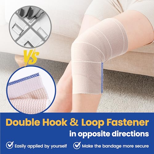 3" Elastic Compression Bandage Wrap - 4 Pack for Knee & Ankle
