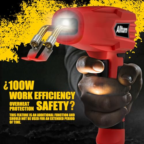 Allturn Plastic Welder, 2 in 1 Plastic Welding Kit, Hot Staples Weld Gun, Car Bumper Repair Kit for Most Plastics, Patent Number D970324(Red)