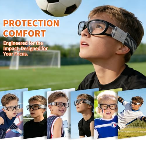 Kids Sports Protection Goggles - Black Frame Gray Pad