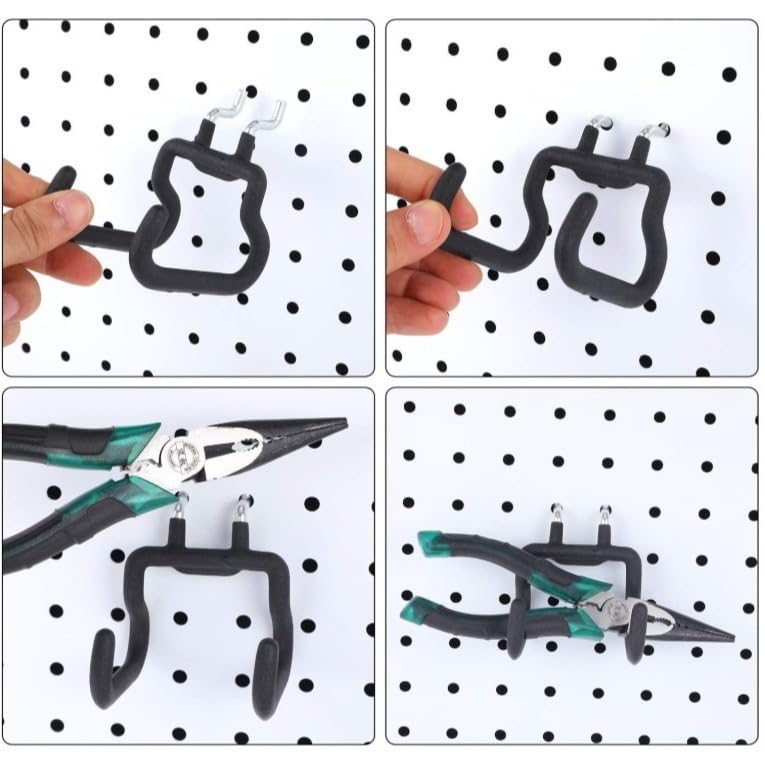 Nivithi 4 Heavy Duty Pegboard Hooks,Pegboard Drill Holder,and Peg Board Tool Hangers.Ideal peg Board Organizer Accessories for Tools and workspace,1“ Hole Pitch