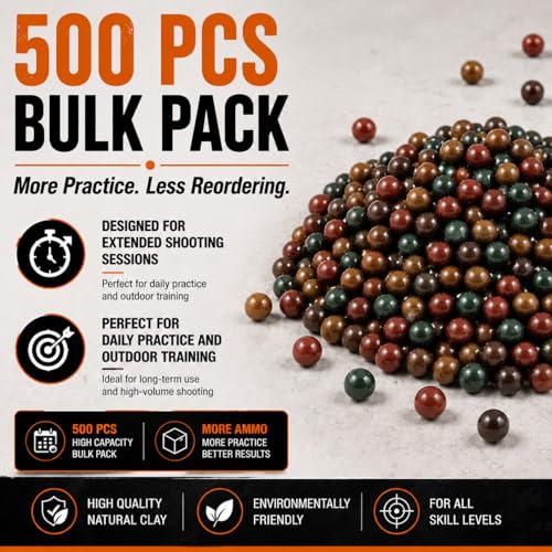 Natural Clay Slingshot Ammo - 14.4oz Biodegradable Shooting Balls