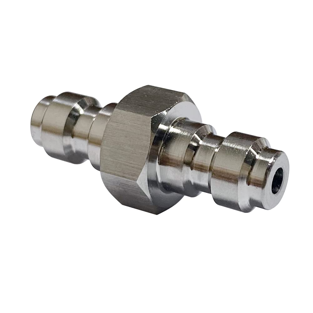 HMKUGO 3PCS Double Male Quick-Disconnect Coupling Adapter, Stainless Steel Air Fill Station Tool Fittings, Universal Double Male Fill Nipple for PCP Foster Paintball Airsoft Air Gun Tool