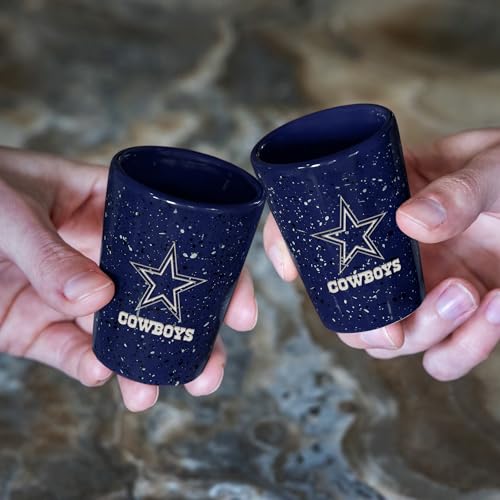 2oz Ceramic Shot Glass with NFL Team Logo - Laser Engraved