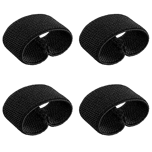 Tactical Elastic Belt Keepers - 4 Pack Webbing Strap Organizers - Black