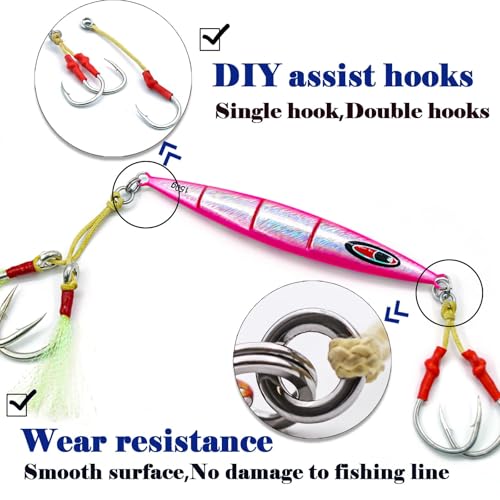 Stainless Steel Solid Rings for Fishing - 50 Pcs Size 00