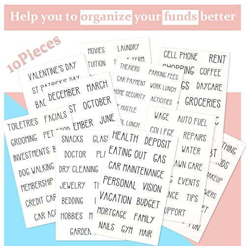 128 Cash Envelope Label Stickers for Budget Planning - Vinyl Stickers
