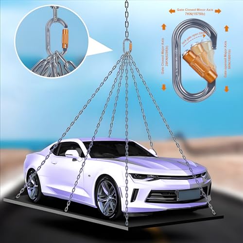 2pcs Heavy Duty Carabiner Clips 27KN Auto Locking Climbing Hooks, Industrial Strength Aluminum