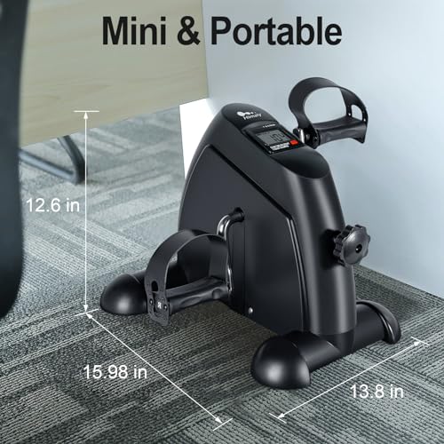 Mini Exercise Bike - Portable Under Desk Pedal Exerciser with LCD Display