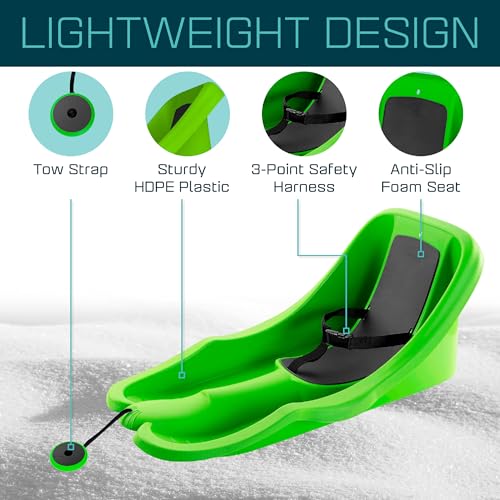 Toddler Sled with 3-Point Harness - Mystic Green, 55 lbs Capacity