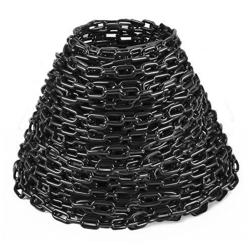 Black Plastic Chain, 100Ft Plastic Chain Links Safety Chains Barrier