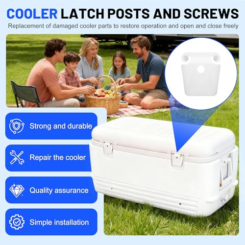 High Strength Cooler Latch Replacement Kit - White 2 Pack