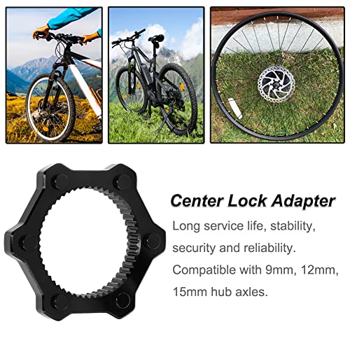 Bicycle Center Lock Adapter - Aluminum Alloy Disc Brake Hub Spacer - Black
