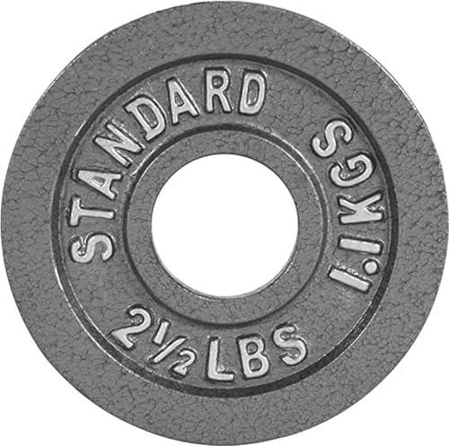 2-Inch Olympic Weight Plate - Cast Iron - Classic Grey, 2.5 lb