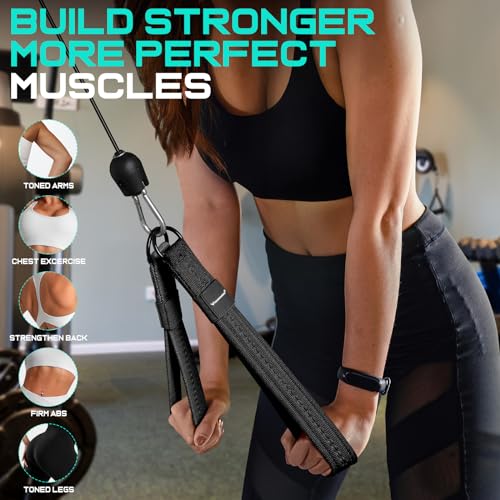 RENRANRING Tricep Rope Cable Attachment Handles for Gym, 13inch