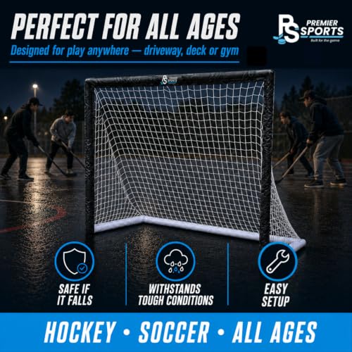 Portable 46" PVC Street Hockey Goal & Shooter Tutor - Indoor/Outdoor