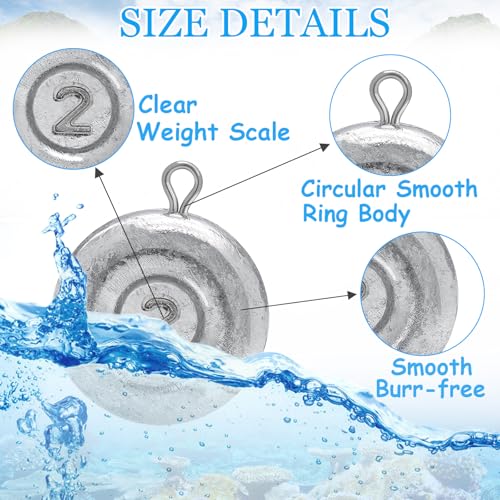 1oz Coin Sinkers Weights - High Density Disc Fishing Weights (10pcs)