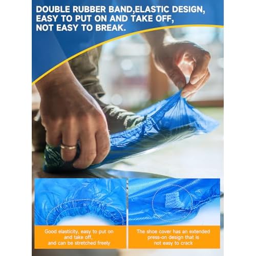 Shoe Covers Disposable Non Slip Pack of 300 (150 Pairs): TOOSOFt Blue Plastic Booties for Shoes Covers - Extra Large Foot Booties Disposable Waterproof Indoors,fits up to Size 11 US Men and 13 Women