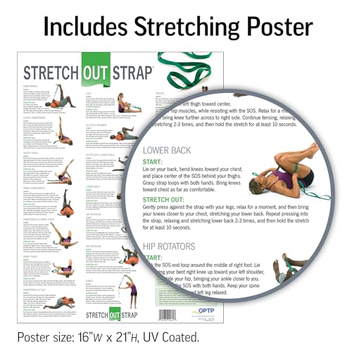 Stretch Out Strap for Yoga & Physical Therapy - 6' Long with Loops