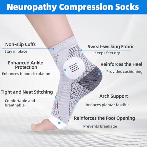 Compression Socks for Neuropathy Relief - Toeless Ankle Support