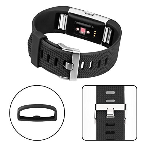 Sports Bands for Fitbit Charge 2 - 2 Pack Adjustable Waterproof - Black/Black