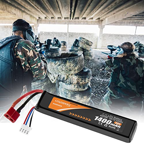 11.1V 1400mAh 30C LiPo Airsoft Battery with T Plug & Mini Tamiya