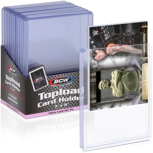 BCW 197 PT. Thick Card Topload Holder - Pack of 10 | Durable Rigid