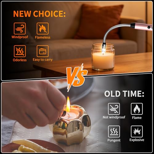 Rechargeable Type C Electric Lighters - 2 Pack, Rosegold
