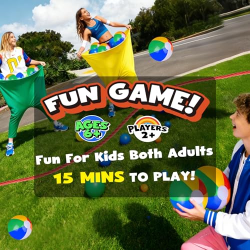 Giant Yard Game Set for Adults & Kids - Outdoor Toss & Catch Party Game with 4 Oversized Pants & Accessories