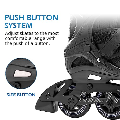 Adjustable Inline Skates for Adults - Comfortable White, X-Large