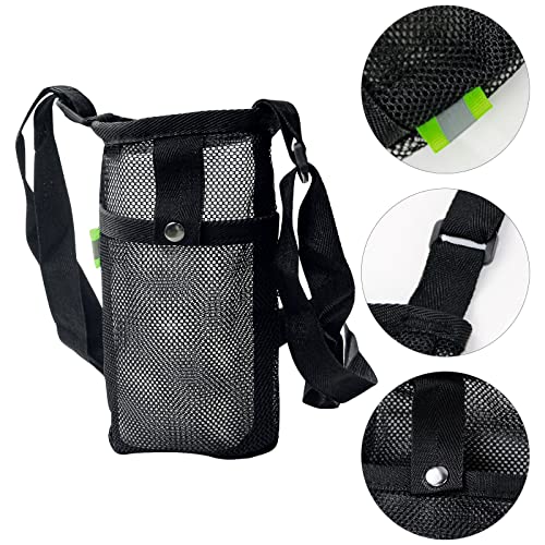 Water Bottle Carrier Bag - 2PCS with Strap and Pocket - Small Black