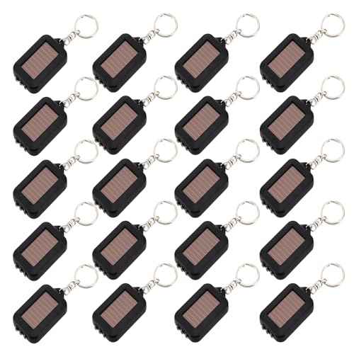 Pocketman Mini LED Keychain Flashlight Torch Solar Power 3 LED Light Lamp Keychain Torch with Key Ring Mini Key Ring Portable Safety Lamp