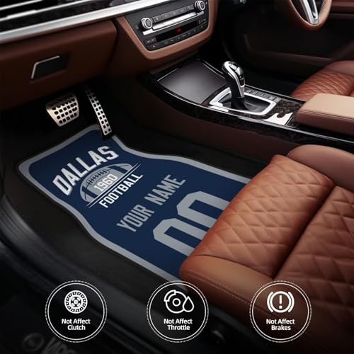 Dallas Personalized Car Foot Mat Set - 4-Piece Non-Slip Mats