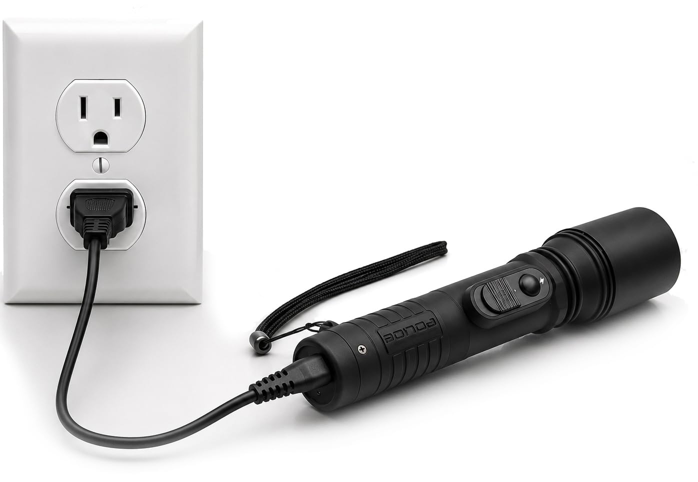 POLICE Stun Gun 305 - Rechargebale with LED Flashlight, Black
