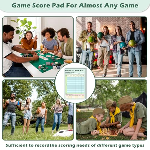 30 Sheets Game Score Pads - Double Sided Score Tracker, 6 x 9 Inch
