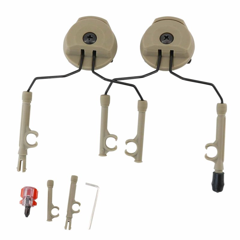 Hearangel COM Rail Adapter Mouting Adapter Compatible with COMTAC Headsets & MTEK M-LOK Helmets for Airsoft Sports (Tan)
