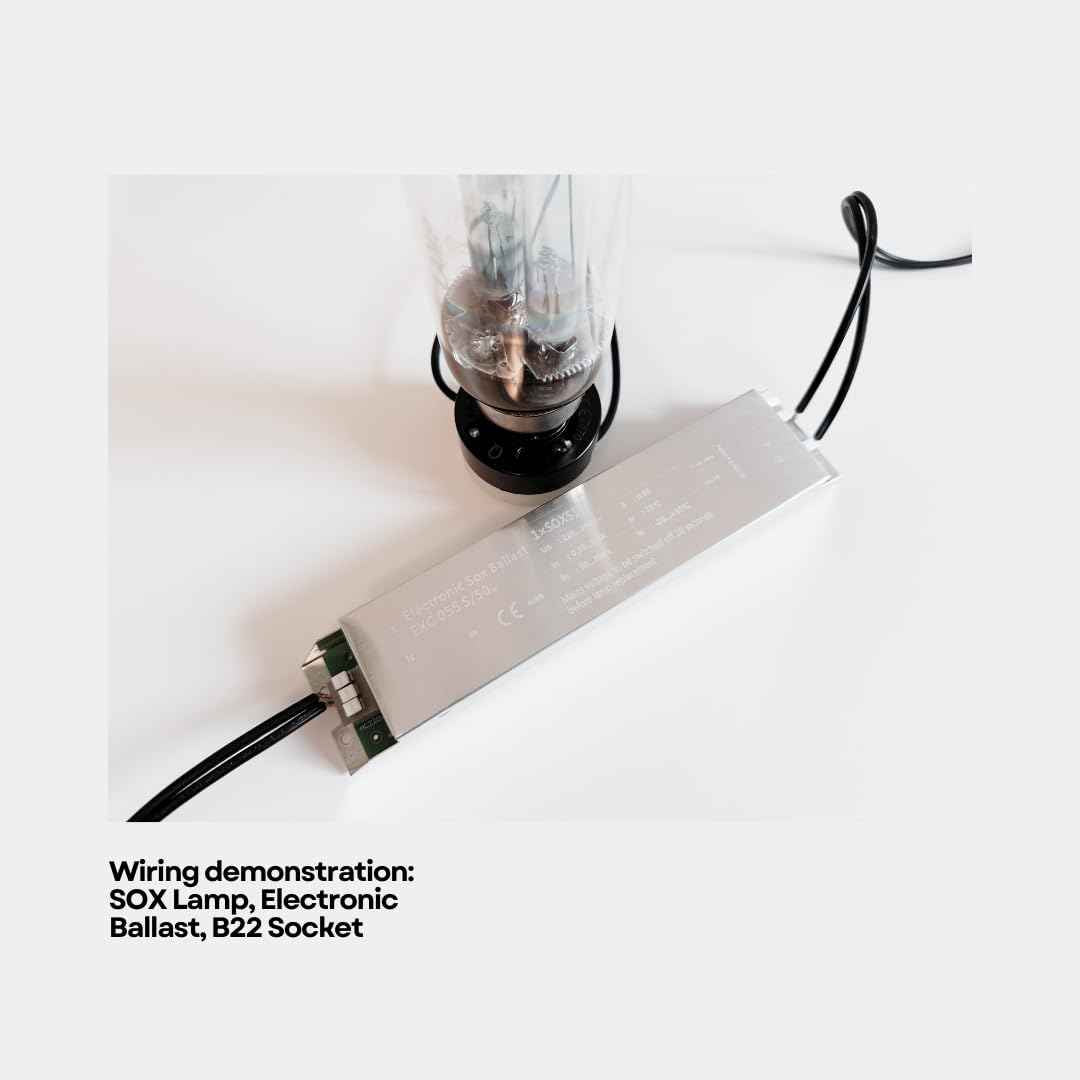 Glow Object - All-in-One Metal Electronic Ballast for SOX 55W Low Pressure Sodium Lamps & Bulbs - Monochromatic Light, No Transformer/Ignitor Required - Industrial Heavy Duty, Commercial Grade