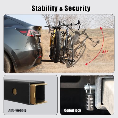 Heavy-Duty Bike Rack for Car - 2-Bike Hitch Mount, 200 LB Capacity