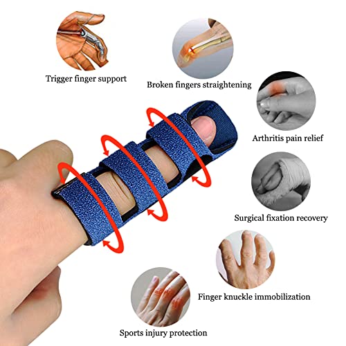 Finger Splints for Pain Relief - Adjustable 4-Pack with Straps - Multi