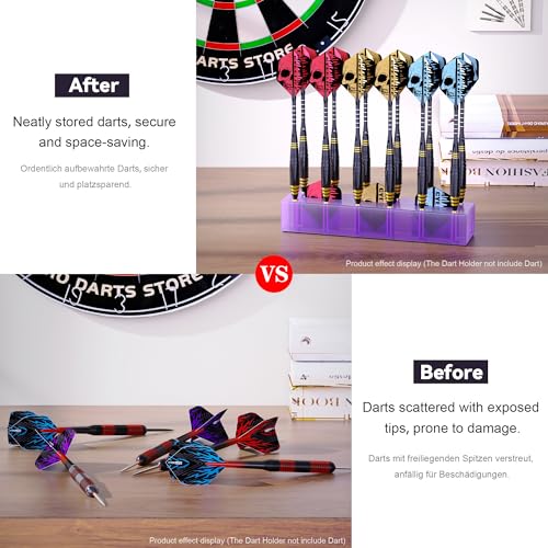 Dart Display Stand for 12 Darts - Premium Acrylic - Purple