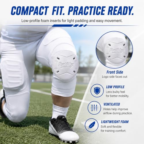 Football Pants Foam Inserts - Low Profile Replacement Pads with Ventilation