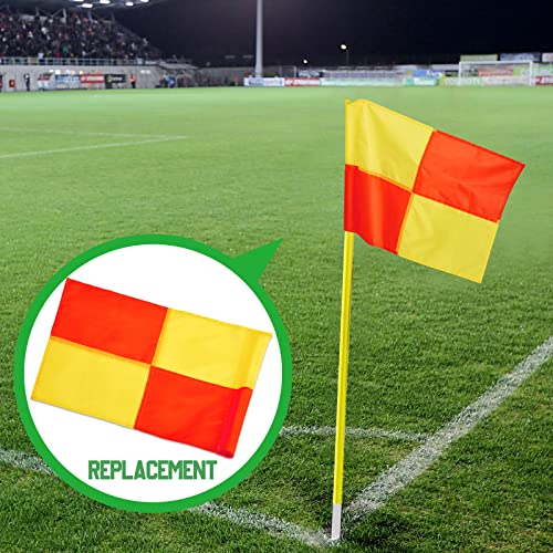 4 Pcs Soccer Corner Flags Set - Red & Yellow Referee Flags