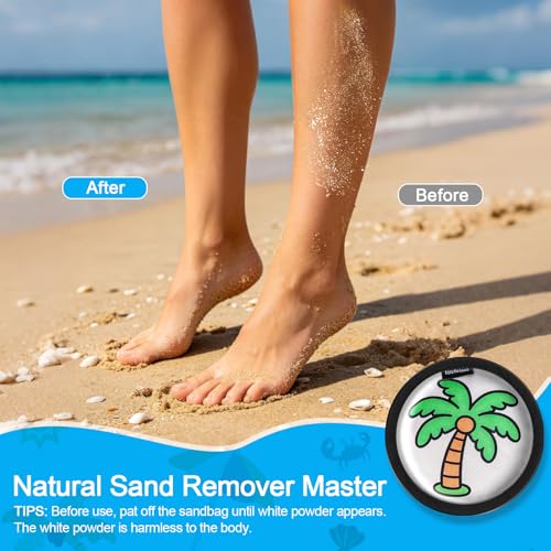 Beach Sand Remover Bag - Natural Talc-Free Sand Eraser - Green