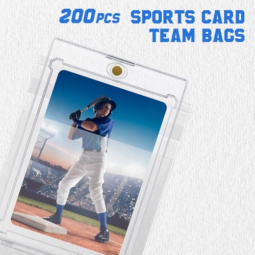 DEDC 200Pcs Trading Cards Team Bags for One Touch Magnetic Card