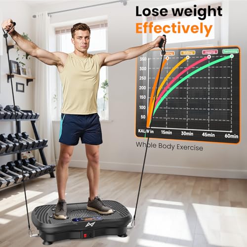 Vibration Plate Fitness Machine with Bluetooth - Black