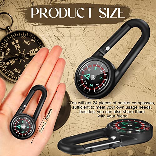 Kanayu Mini Compass Keychain for Kids Adventure Camping - Variation 36, Pack of 60