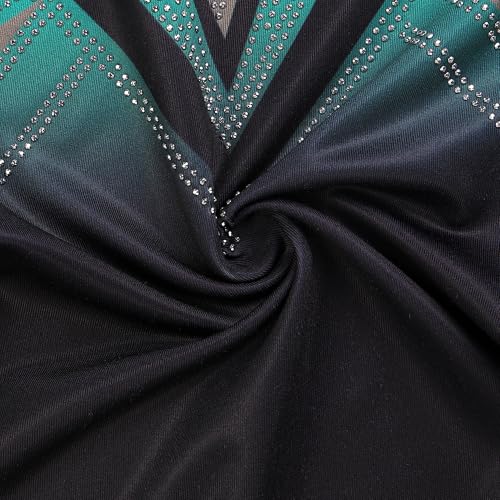 Sleeveless Sparkly Leotard for Girls 4-5T - Jewels Black Green